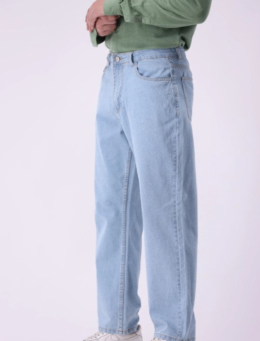 Premium Quality(Light Blue) Jeans straight & comfort-fit.